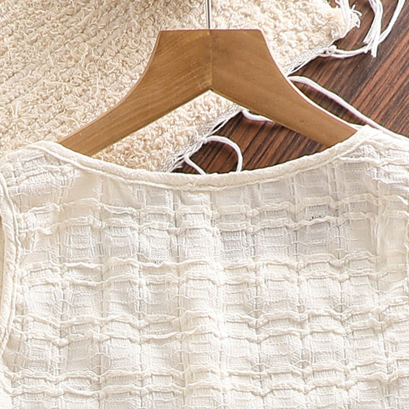 Girls Self Design Top With Shorts
