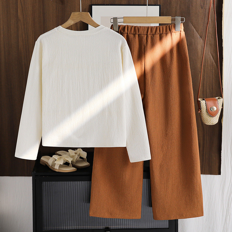 Girls Long Sleeves T-Shirt With Trousers