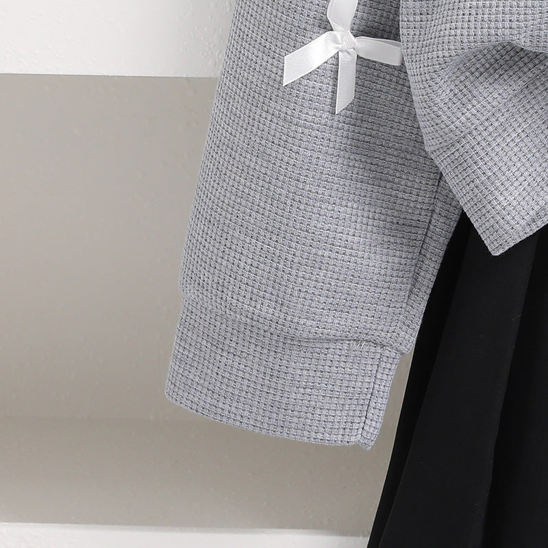 Girls Peter Pan Collar Sweatshirt With Skirt