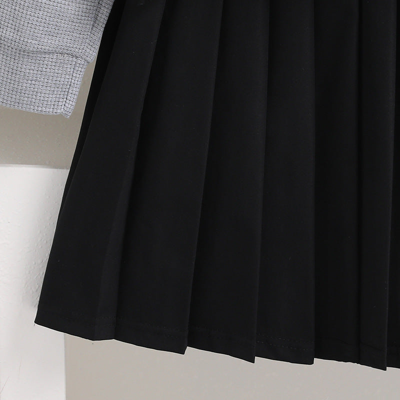 Girls Peter Pan Collar Sweatshirt With Skirt