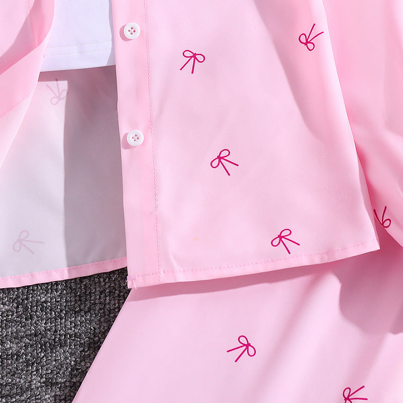 Girls Printed Long Sleeves Shirt With Trousers