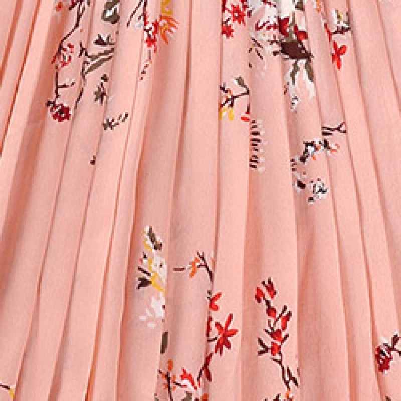 Pink Girls Floral Print Maxi Dress