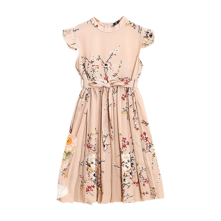 Pink Girls Floral Printed Maxi Dress