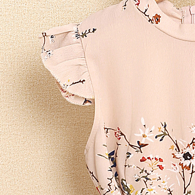Pink Girls Floral Printed Maxi Dress