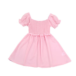 Girls Puff Sleeves Fit & Flare Dress