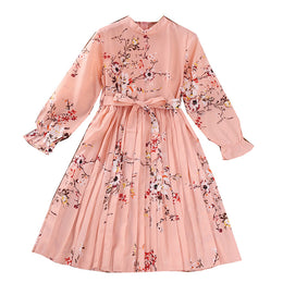Girls Pink Floral Printed A-Line Dress