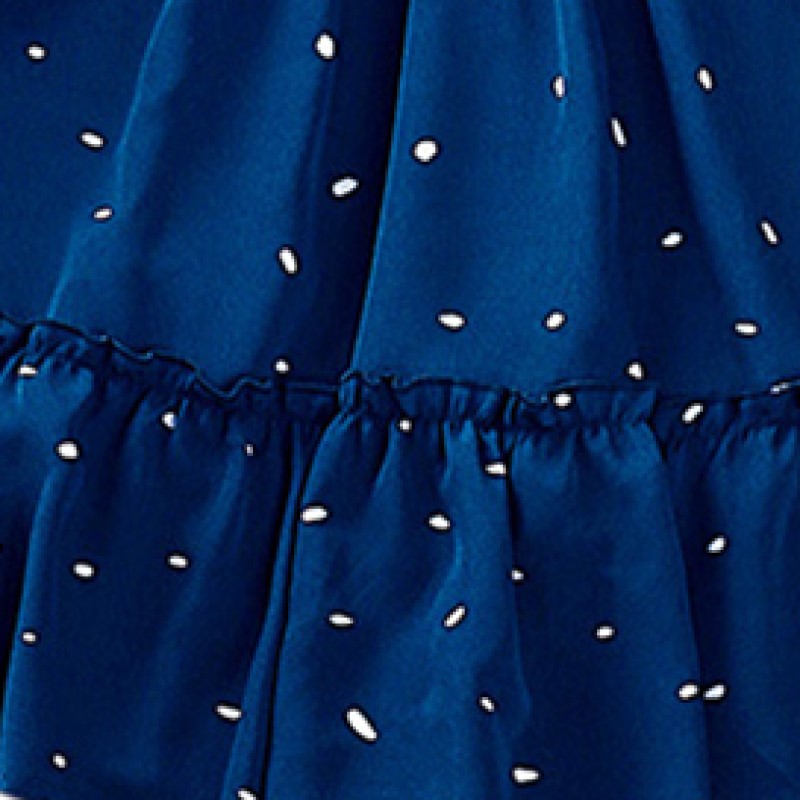 Girls Blue Polka Dot Print A-Line Dress