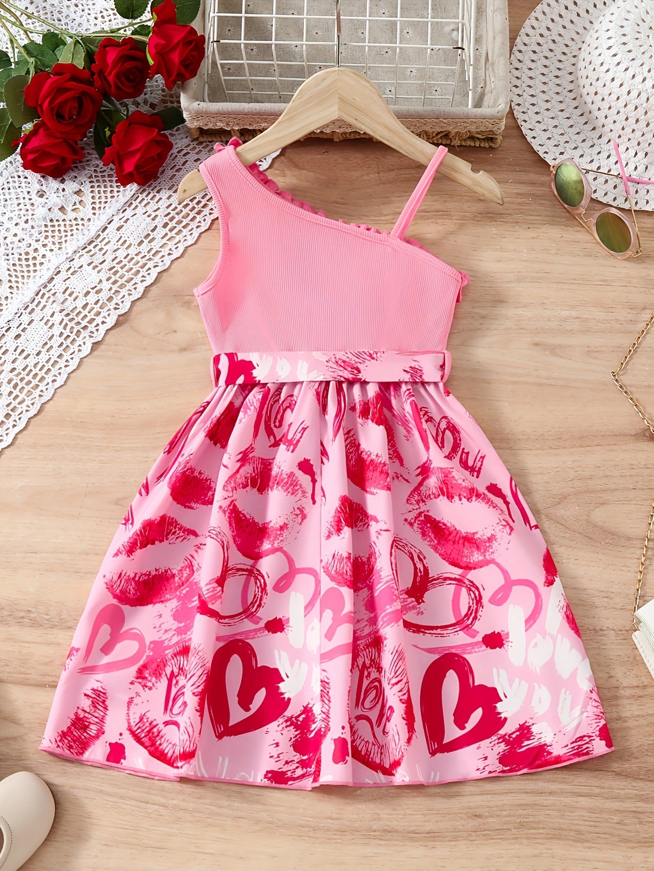 Girls Floral Print Fit & Flare Dress