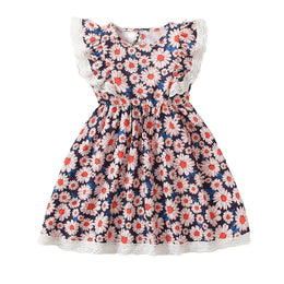 Girls Floral Print Fit & Flare Dress