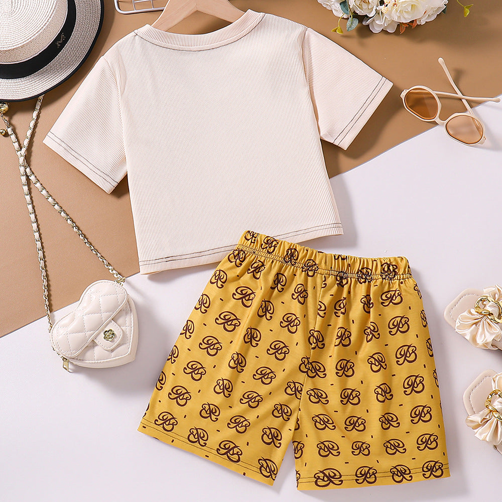 Girls Printed Top With Short
