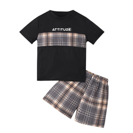 Boys Checked T-shirt With Short