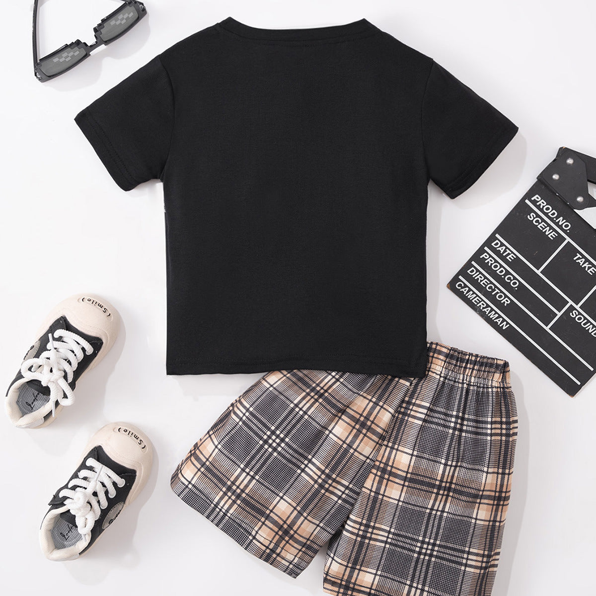 Boys Checked T-shirt With Short