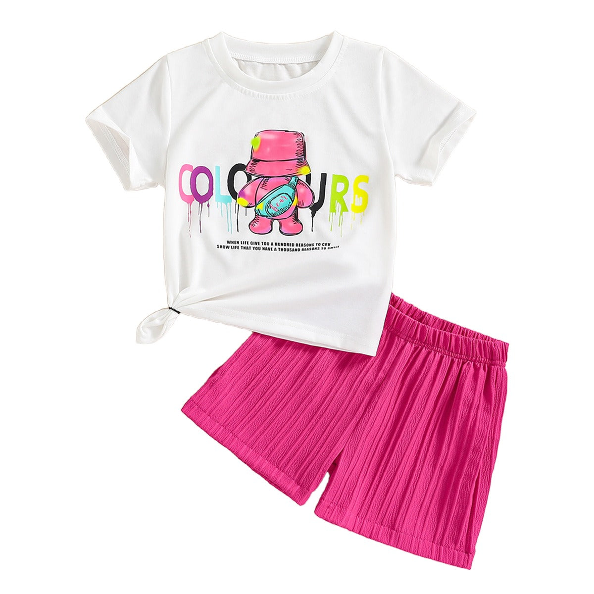Girls Printed T-shirt with Shorts