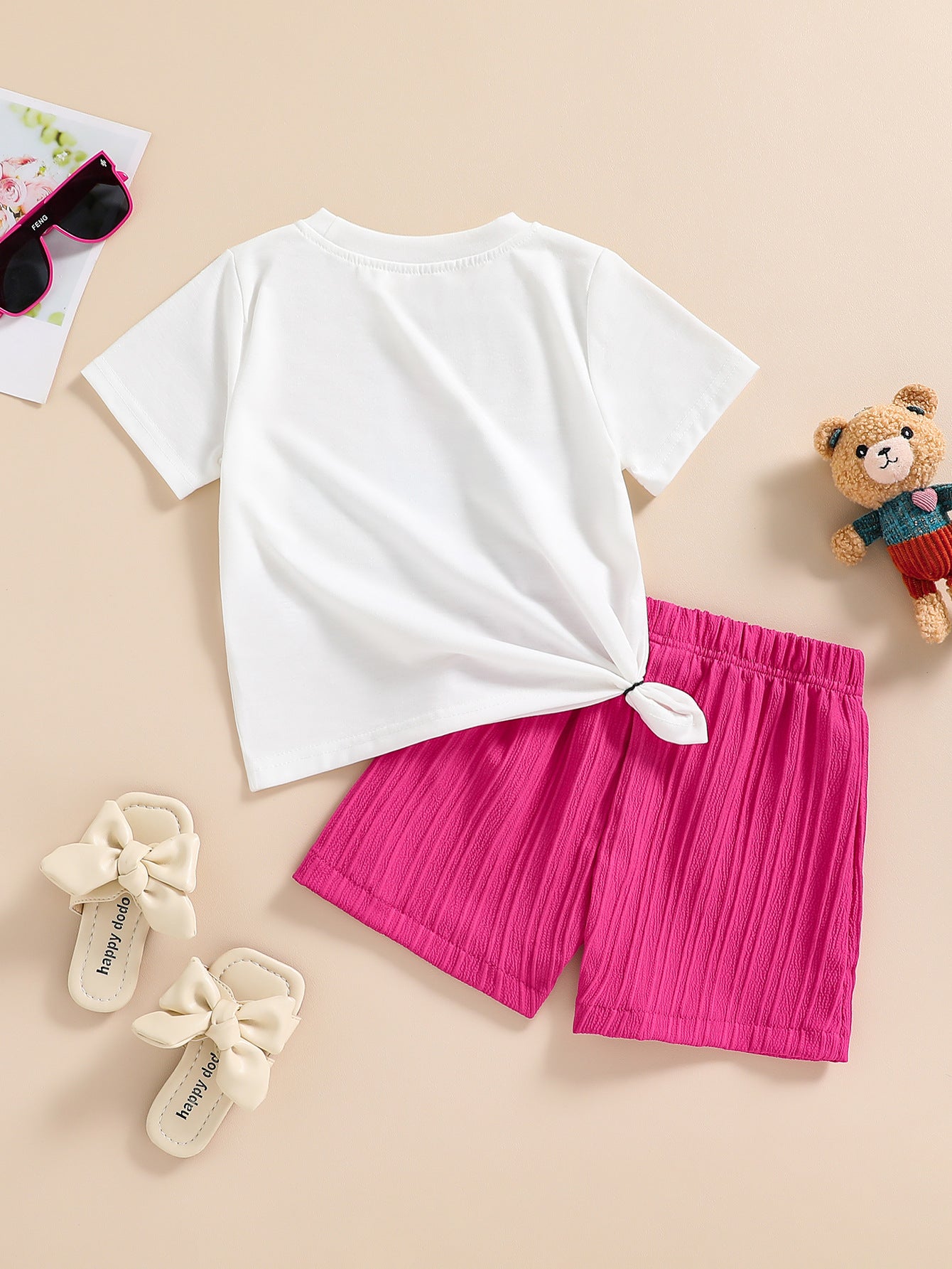 Girls Printed T-shirt with Shorts