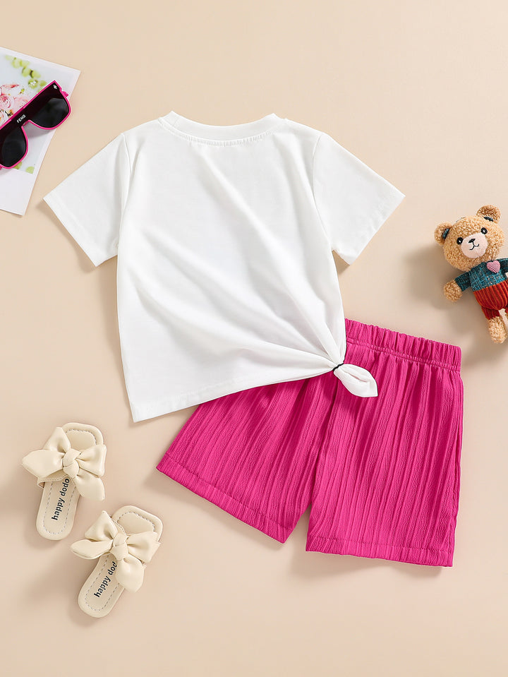 Girls Printed T-shirt with Shorts
