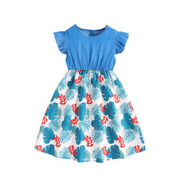 Floral Print Flutter Sleeve Fit & Flare Midi Dress