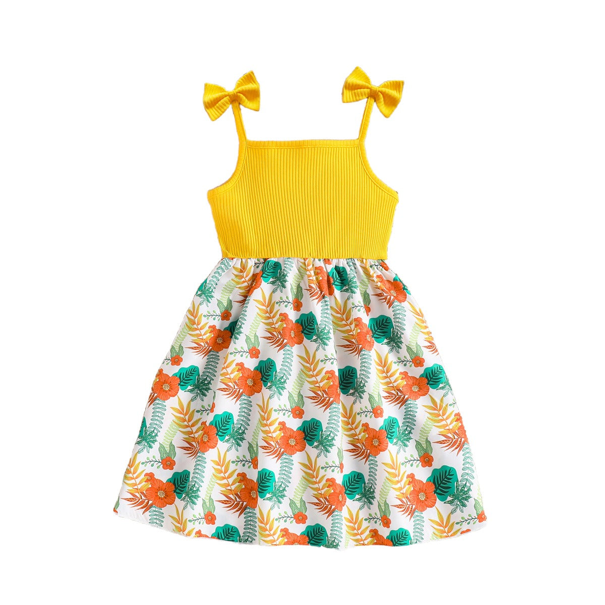 Girls Floral Printed Fit & Flare Dress
