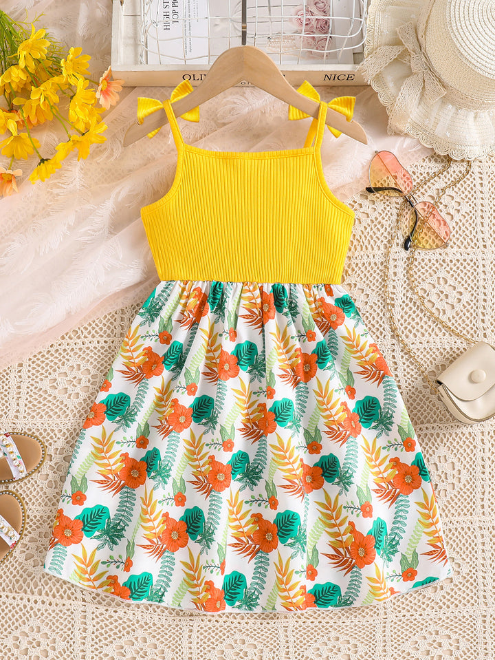 Girls Floral Printed Fit & Flare Dress