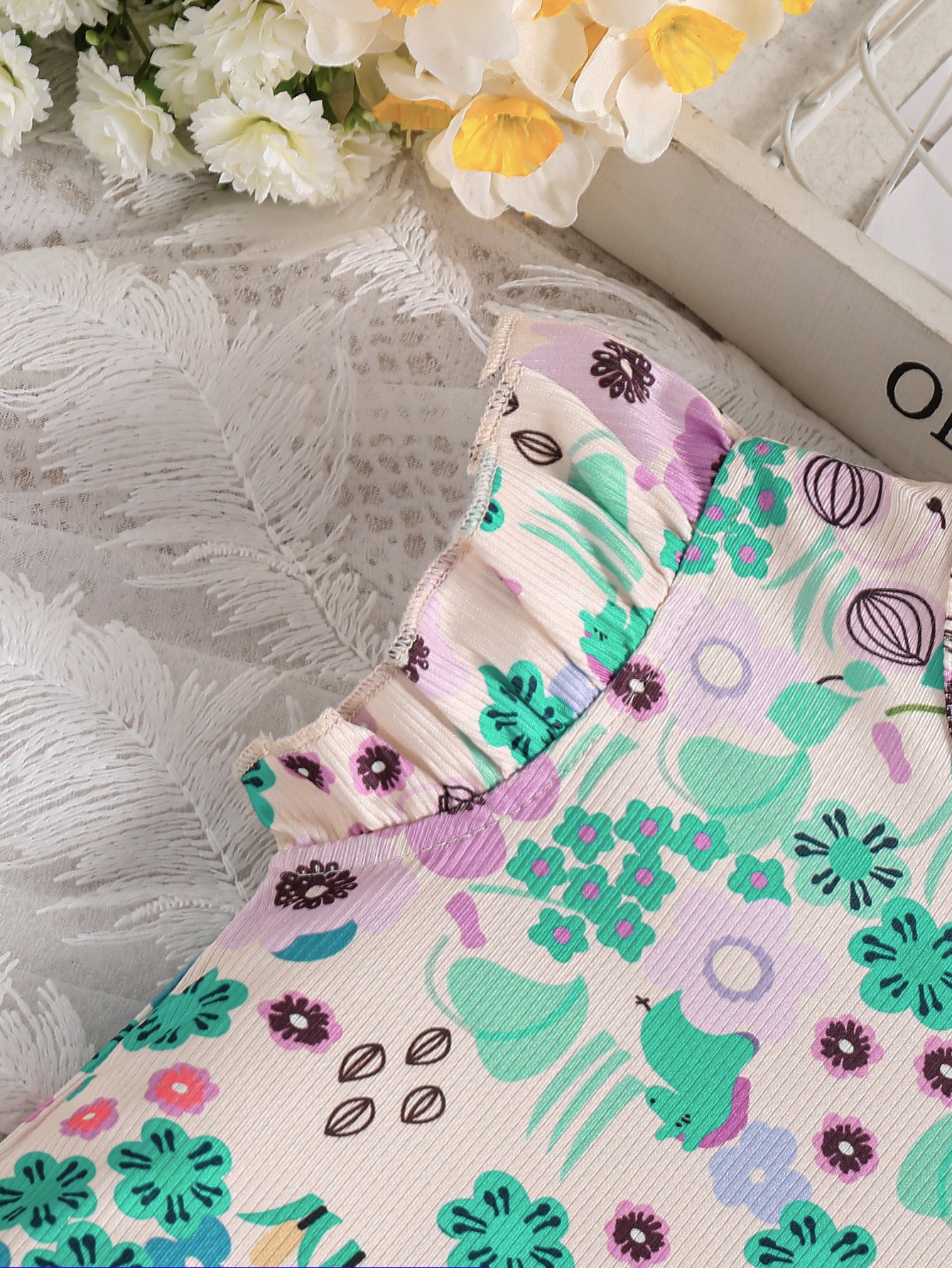 Girls Floral Print A-Line Dress