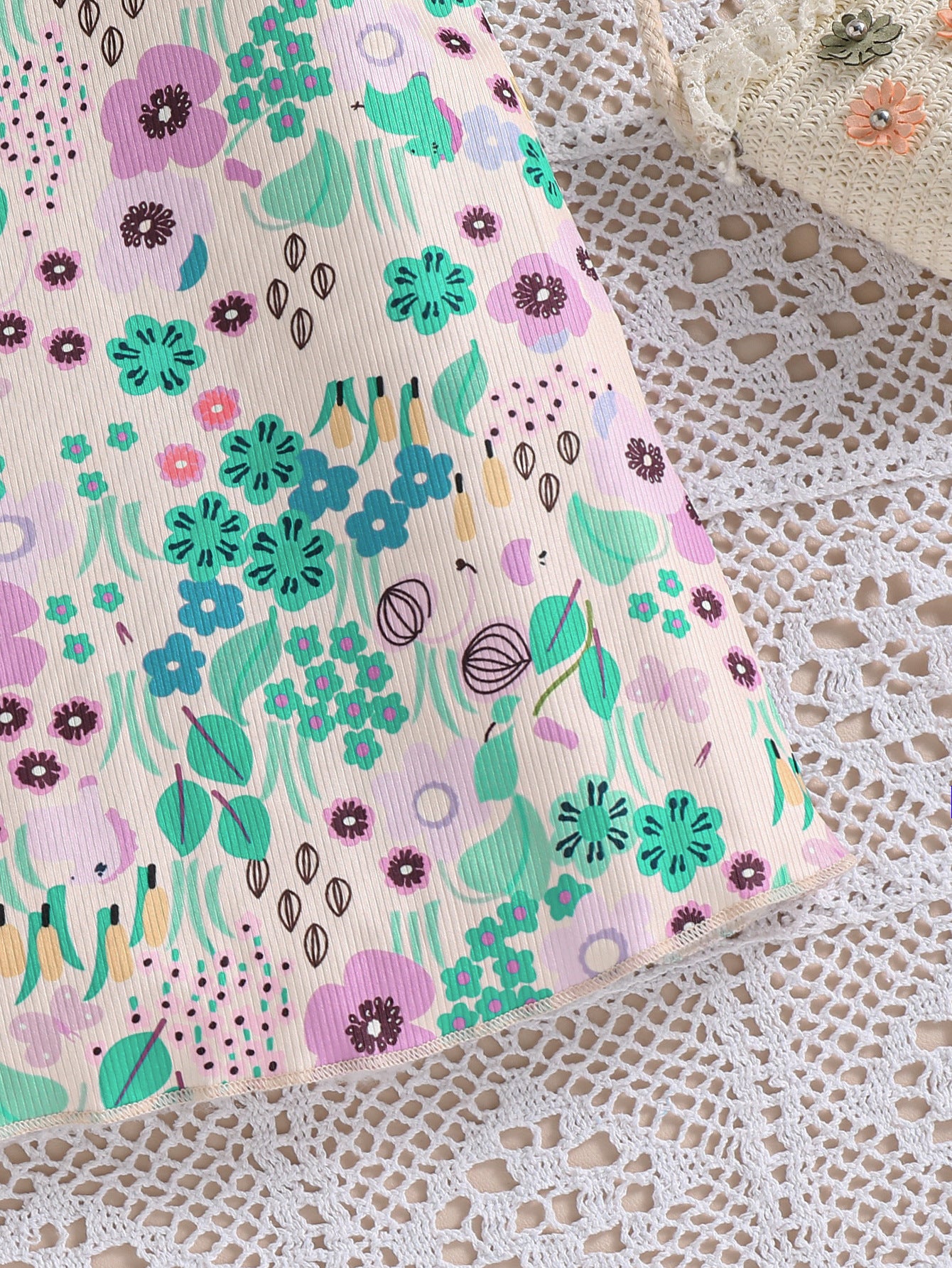 Girls Floral Print A-Line Dress