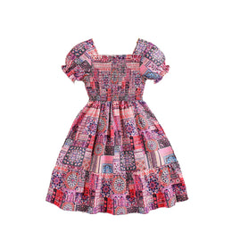 Girls Bohemian Print Fit & Flare Dress