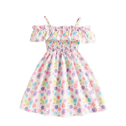 Girls Floral Printed Fit & Flare Dress