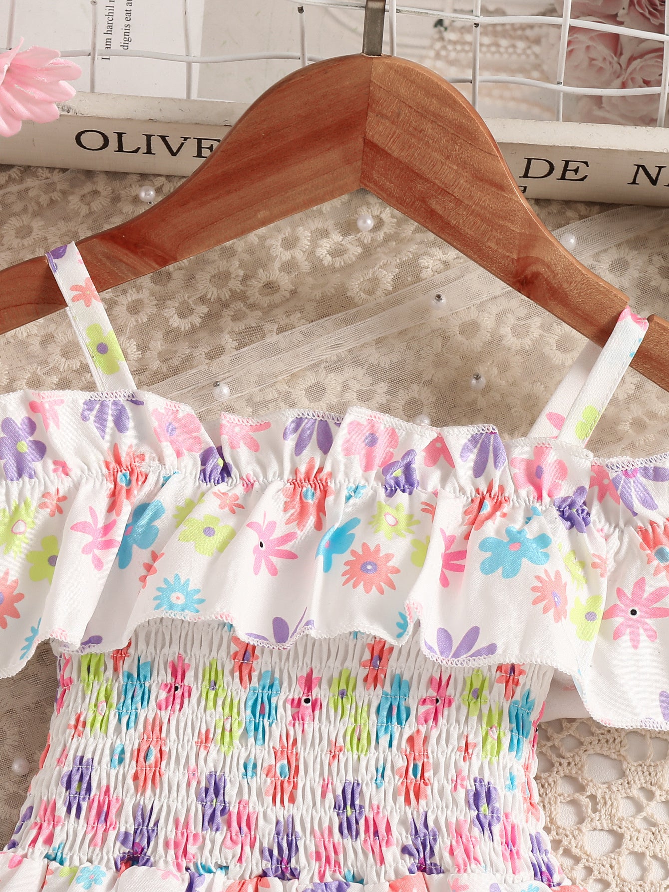 Girls Floral Printed Fit & Flare Dress