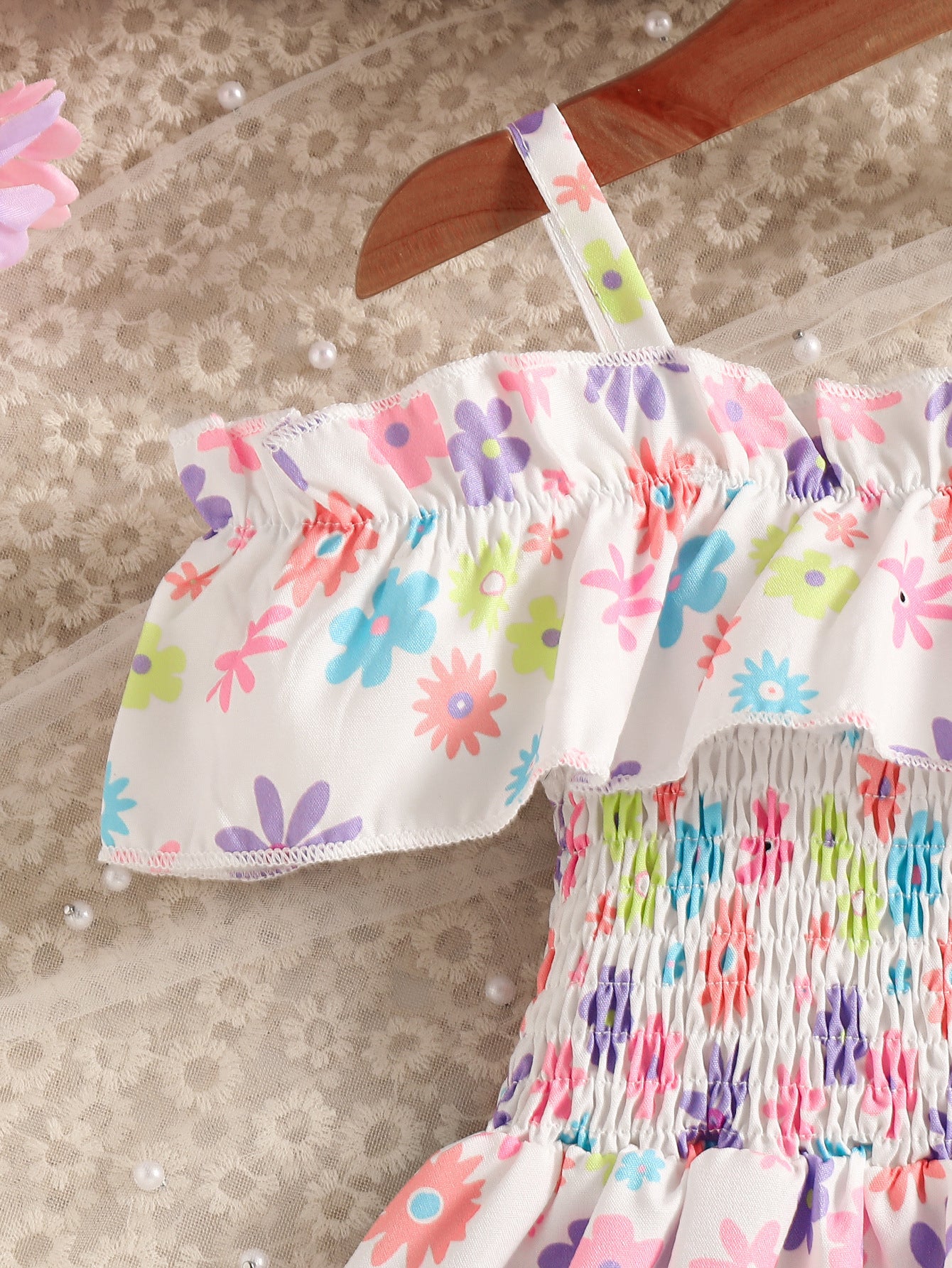 Girls Floral Printed Fit & Flare Dress