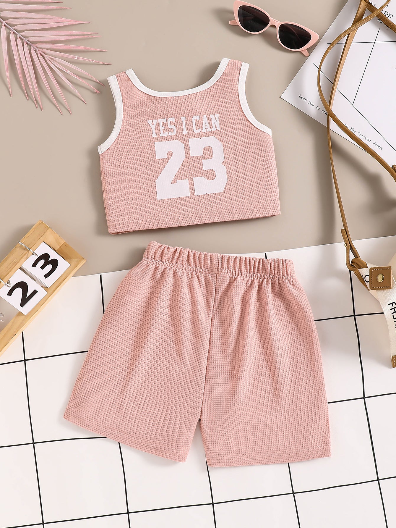 Girls Sleeveless T-shirt With Shorts