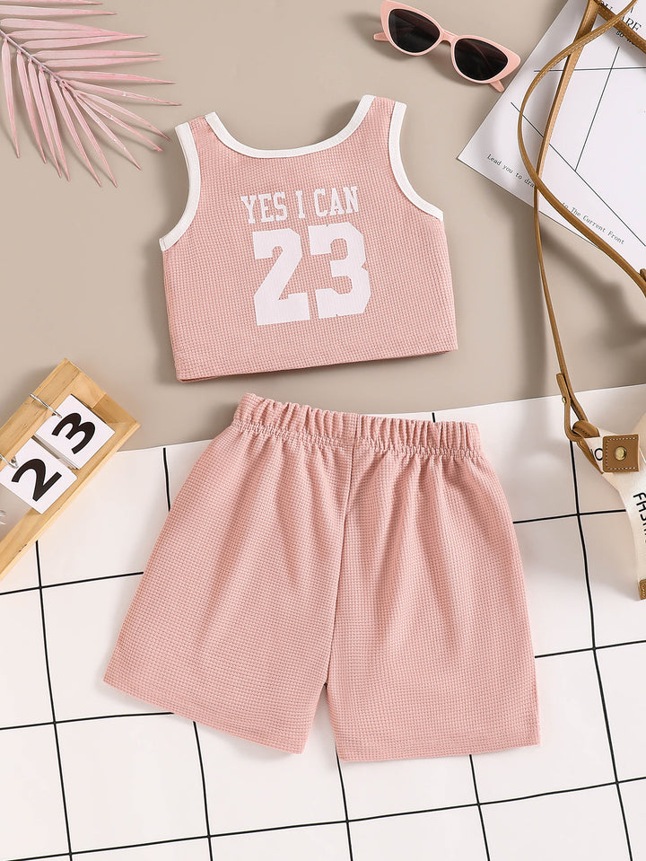 Girls Sleeveless T-shirt With Shorts