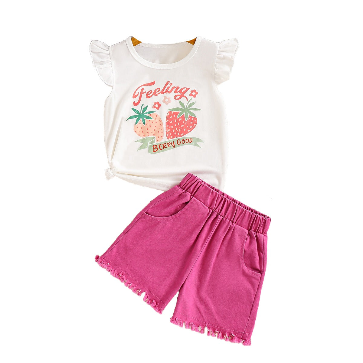 Girls Short Sleeves T-shirt With Shorts