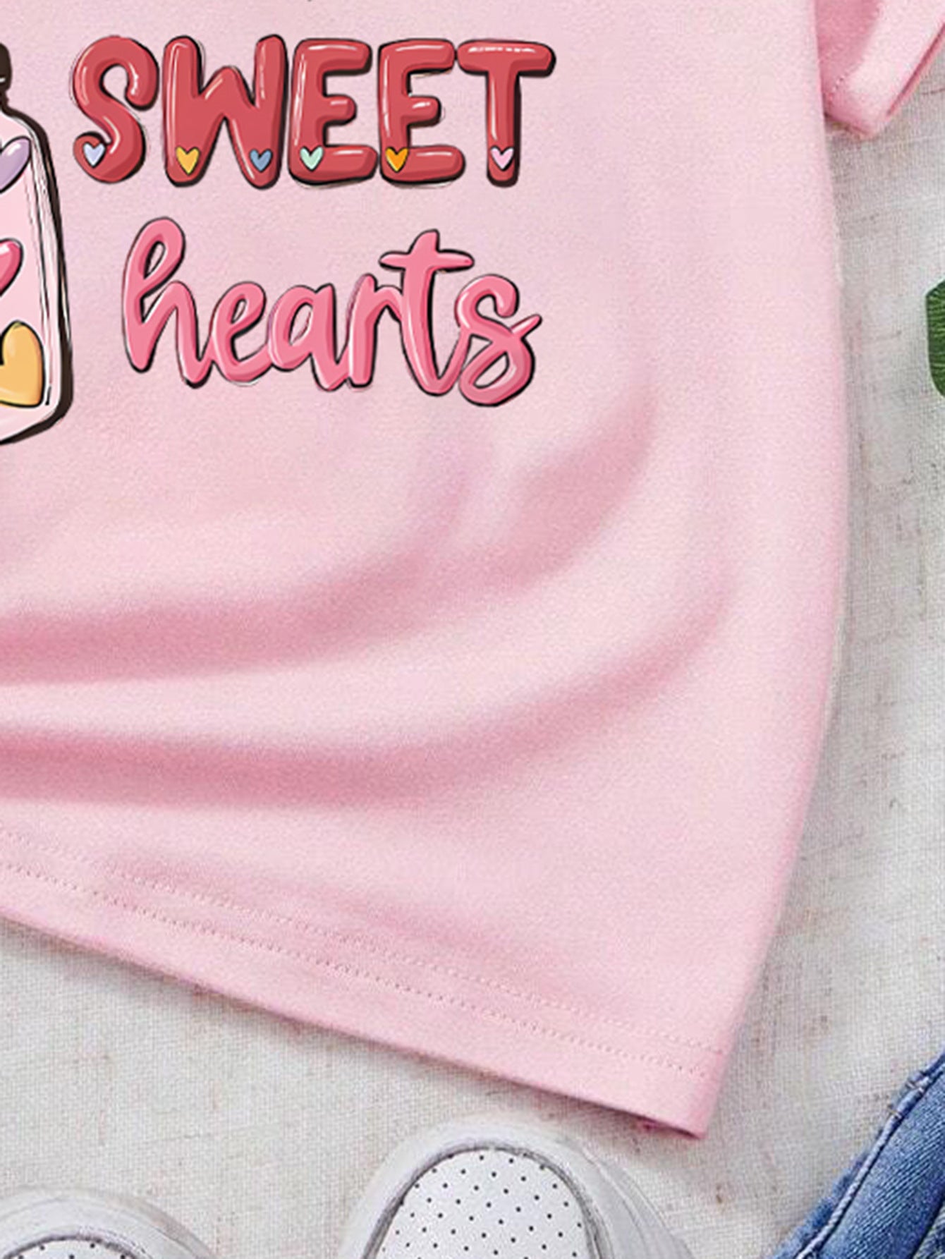 Girls Typography Printed Round Neck T-shirt