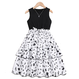 Girls Black Round Neck Maxi Dress