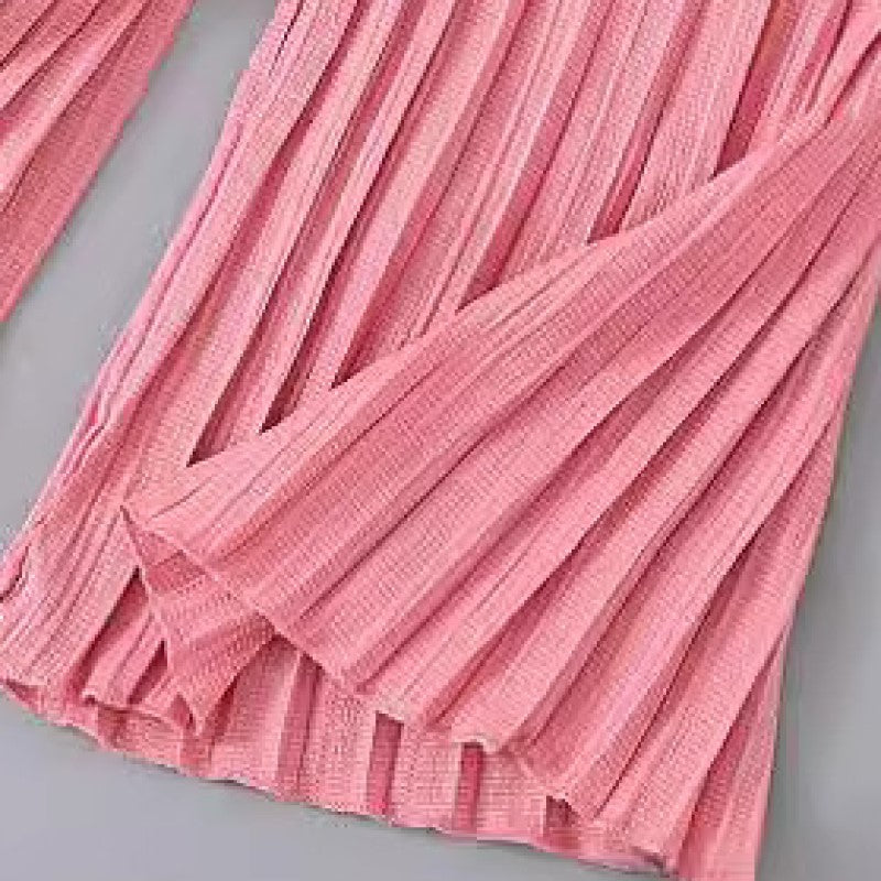 Girls Pink Striped Top with Palazzos
