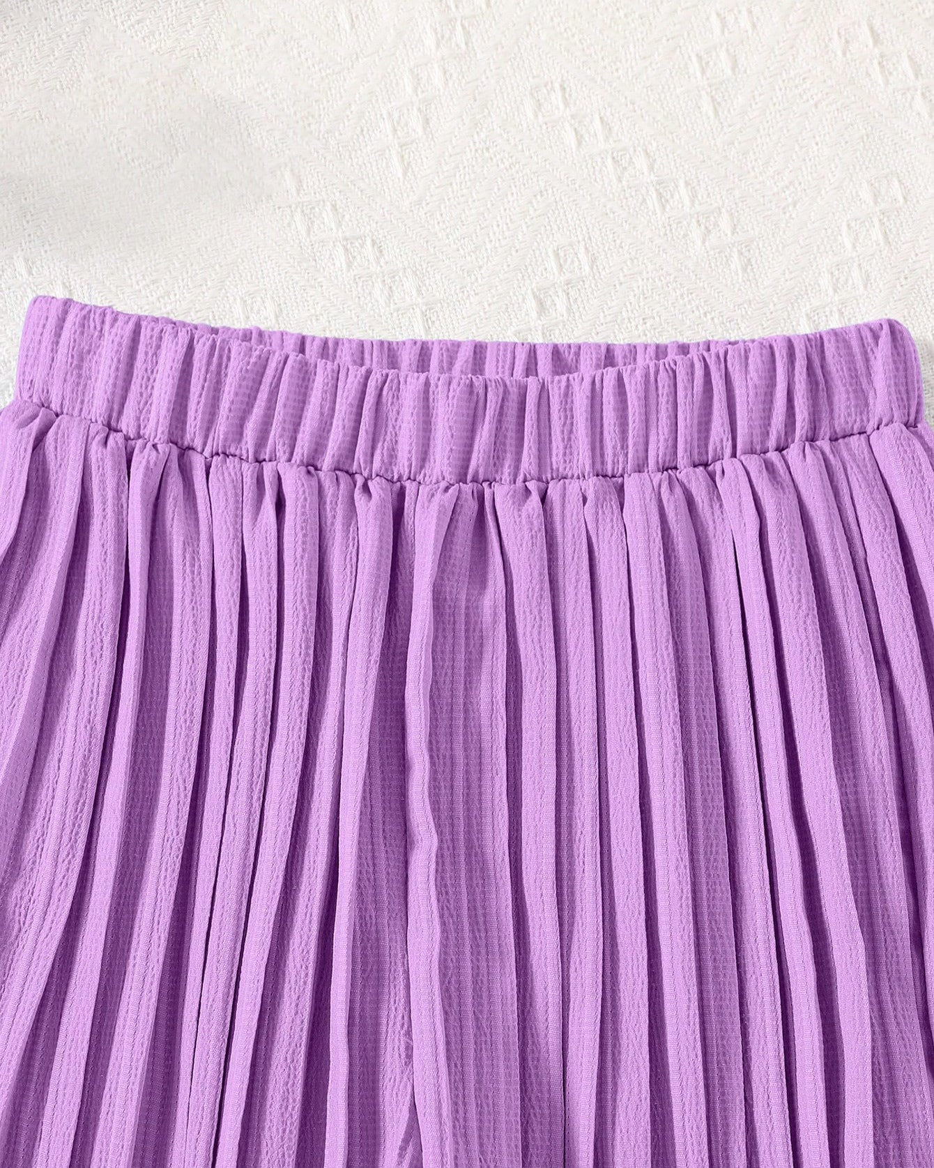 Girls Shoulder Straps Accordion Pleated Top With Palazzos