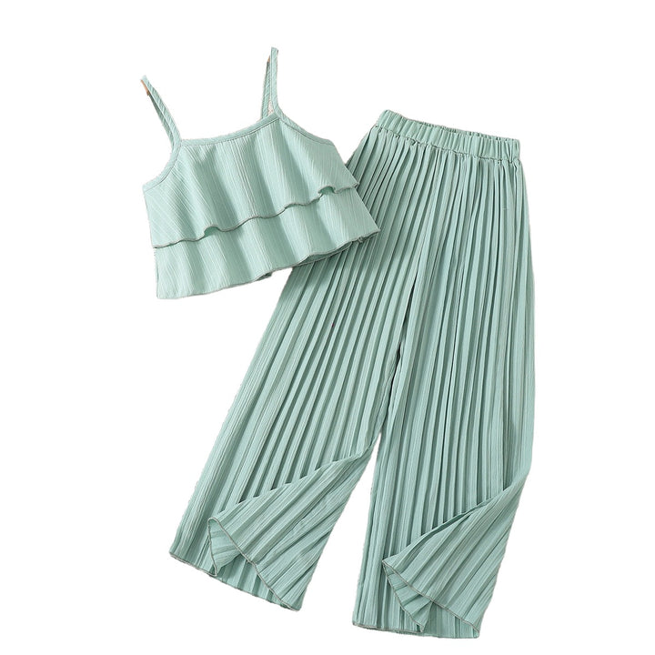 Girls Accordion Pleated Top with Palazzos