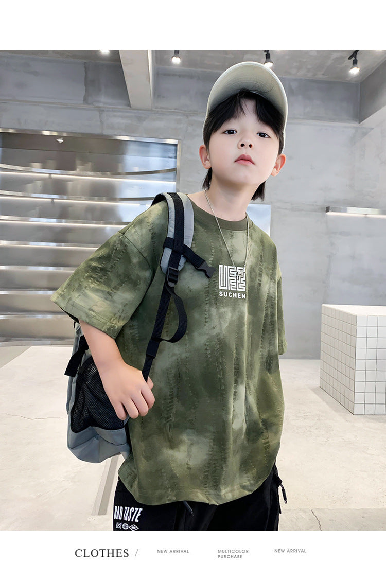 Boys Camouflage Printed High Neck T-shirt