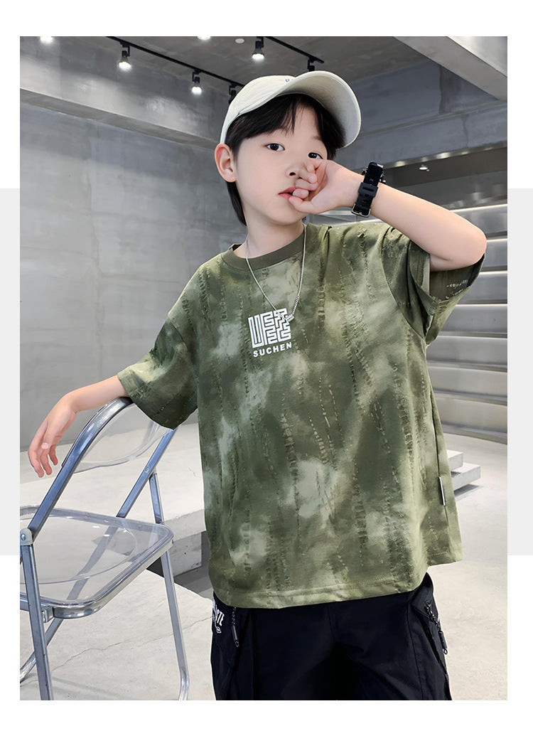 Boys Camouflage Printed High Neck T-shirt