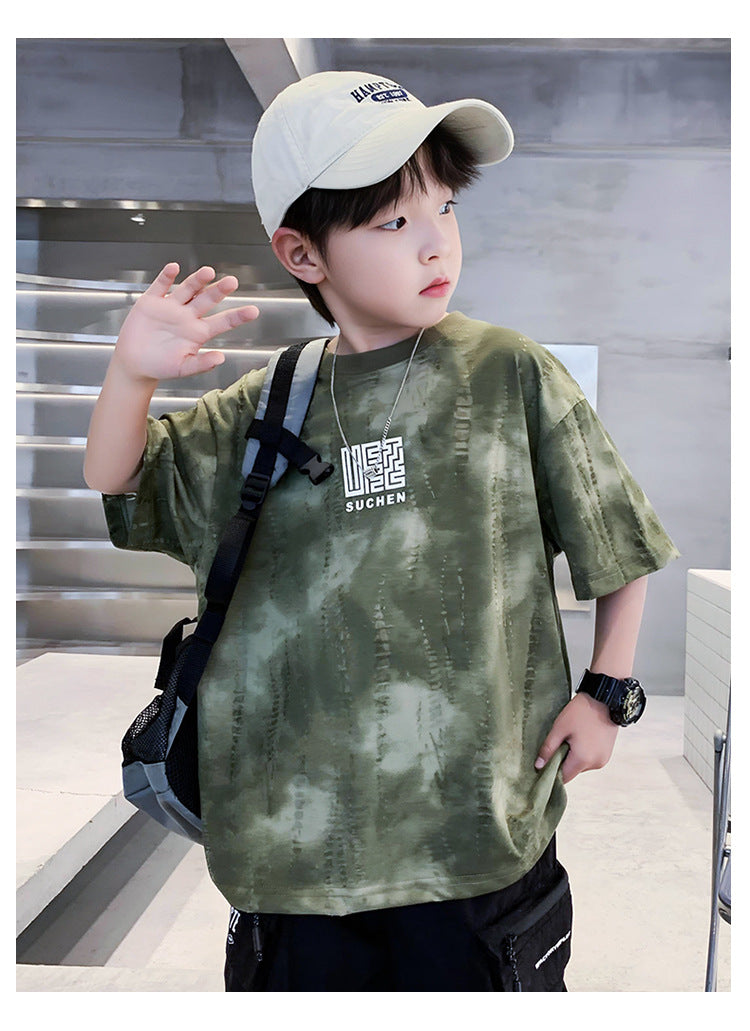 Boys Camouflage Printed High Neck T-shirt