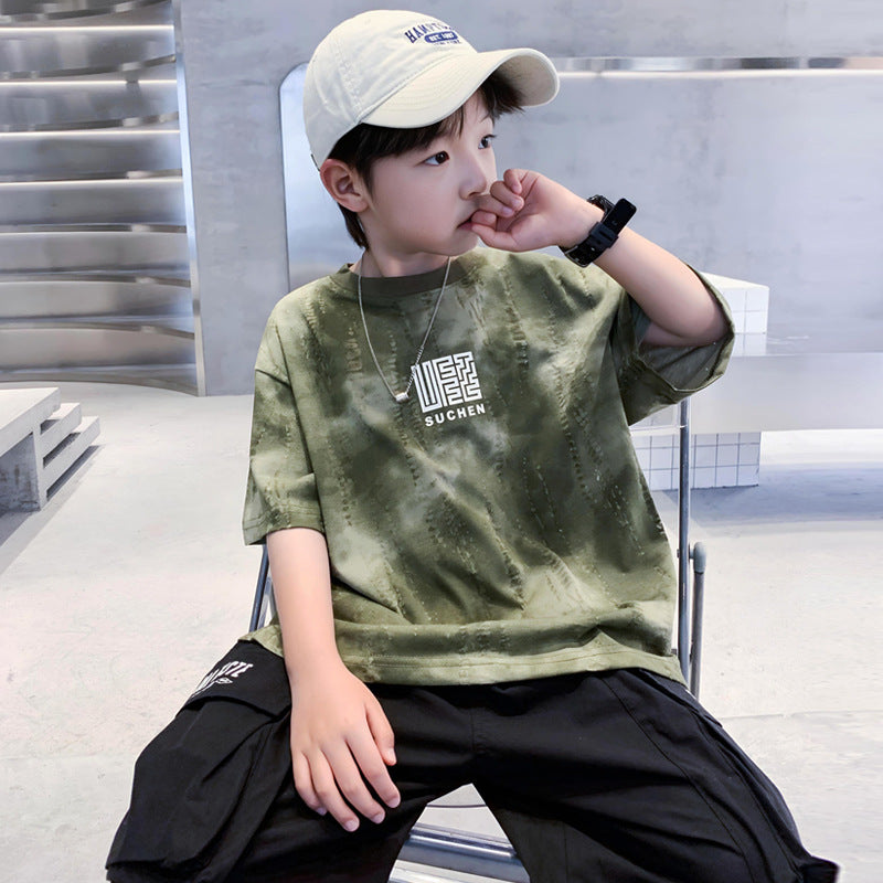 Boys Camouflage Printed High Neck T-shirt
