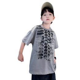 Boys Printed Raw Edge T-shirt