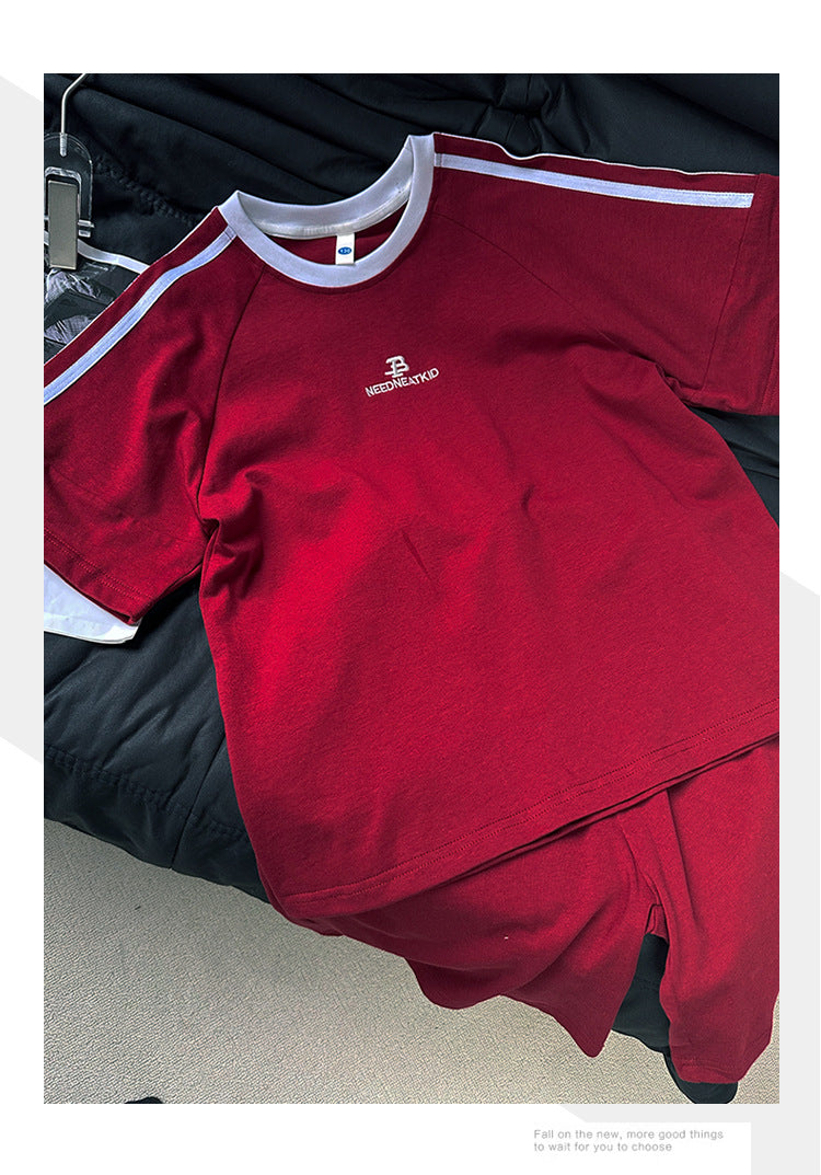 Boys Round Neck Printed Top with Shorts