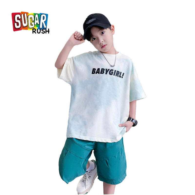 Boys Dyed T-shirt with Shorts