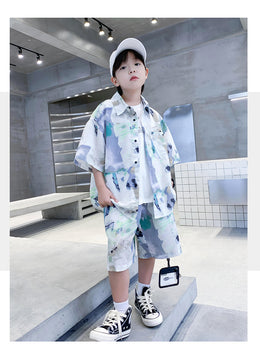 Boys Printed Shirt with Shorts