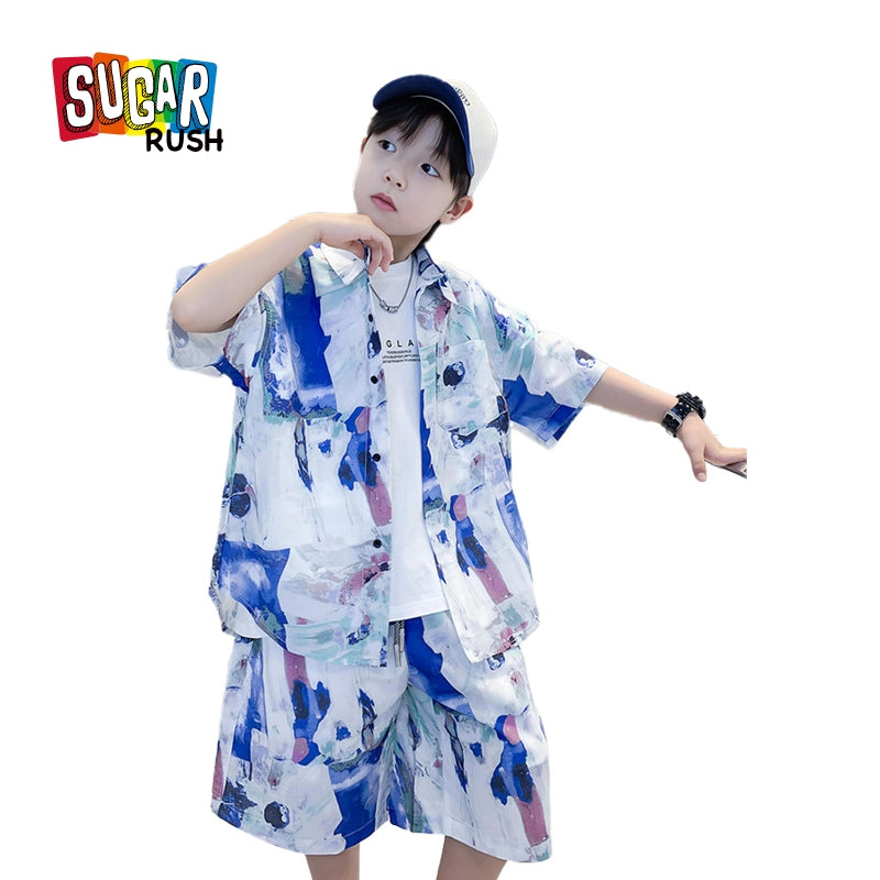 Boys Printed Shirt with Shorts