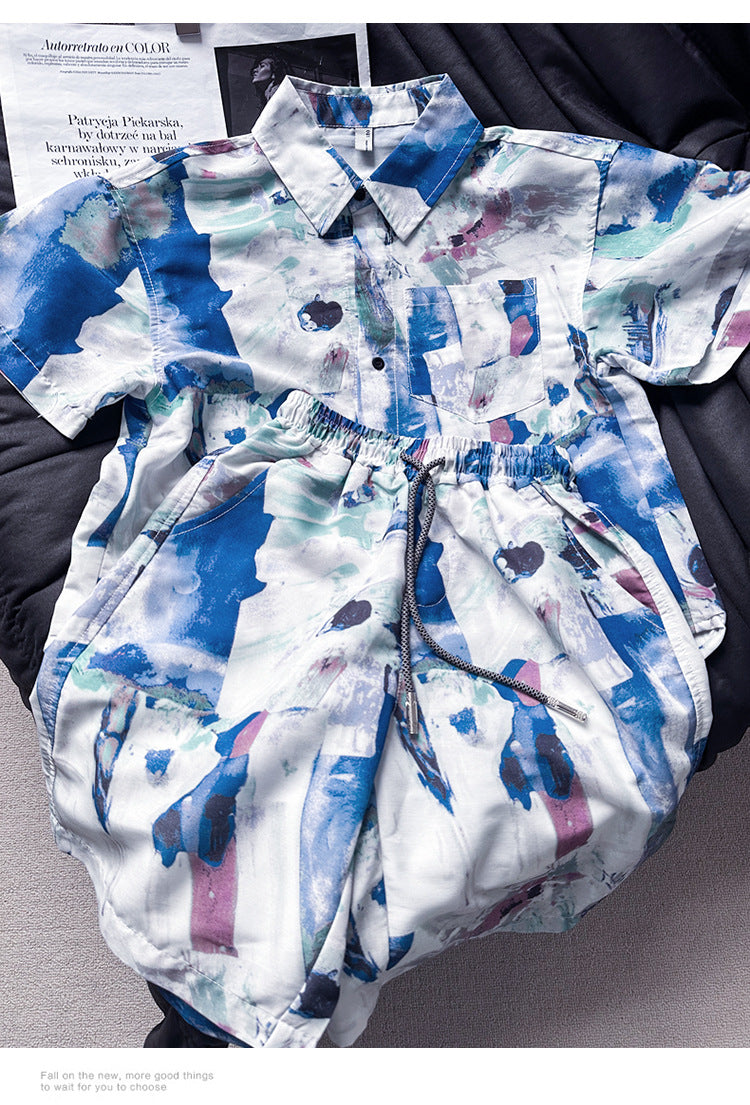Boys Printed Shirt with Shorts