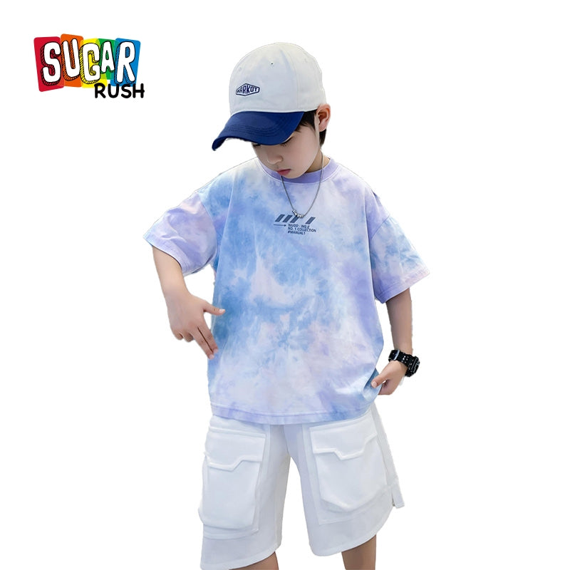 Boys Dyed T-shirt and Shorts Set