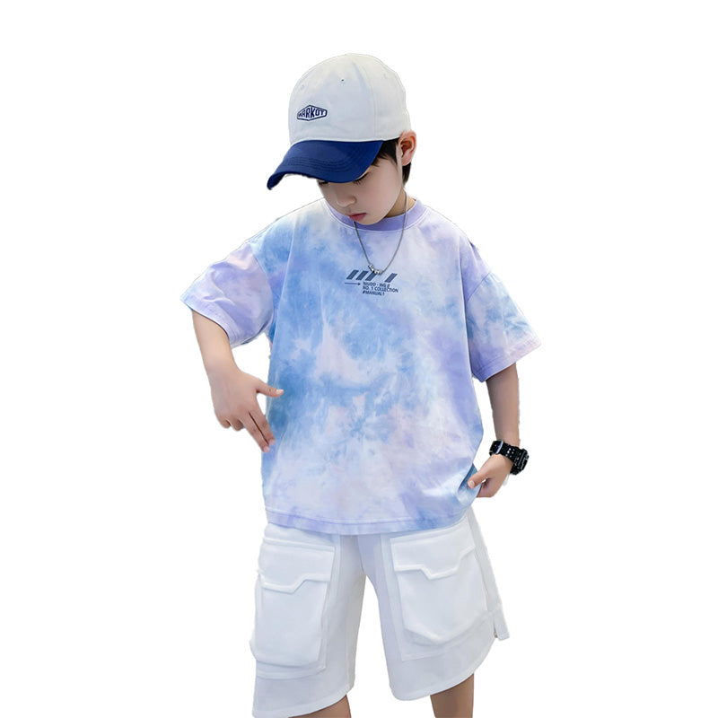 Boys Dyed T-shirt and Shorts Set