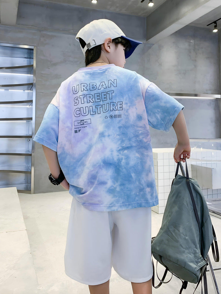 Boys Dyed T-shirt and Shorts Set