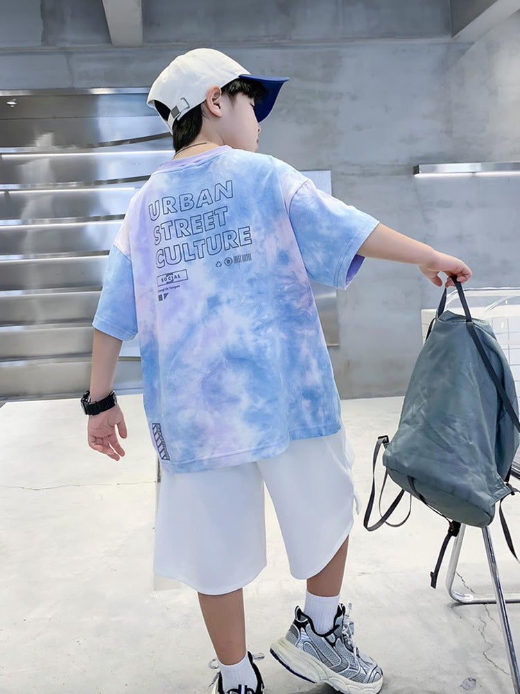 Boys Dyed T-shirt and Shorts Set